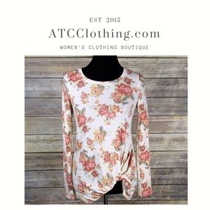 A1 P.S. Kate Long Sleeve Ivory Blush Floral Knot